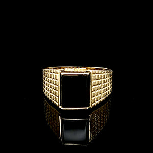 14K Gold Onyx Ring
