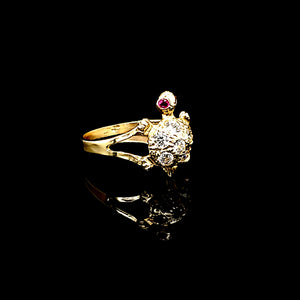 14K Gold Turtle Ring