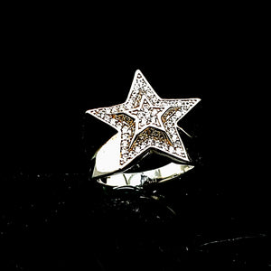 925 Silver Star CZ Men Ring