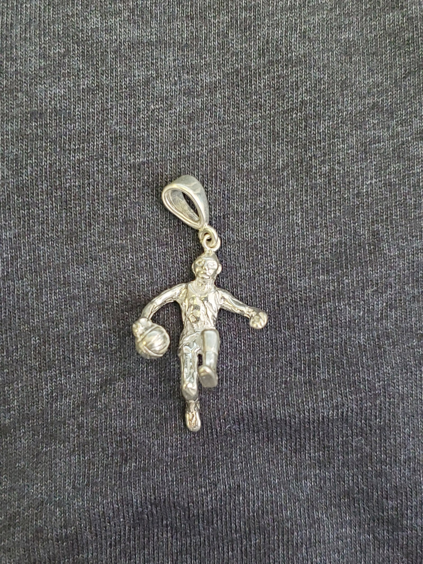 925 Silver Basket Ball Player Charm