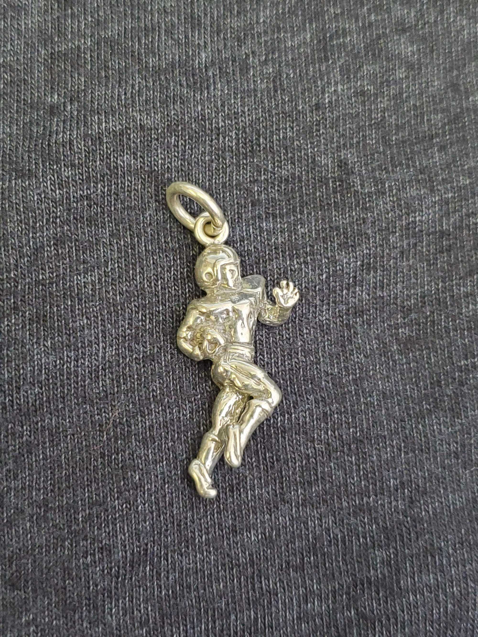 925 Sterling Silver (Made in Italy) American Football Player Charm