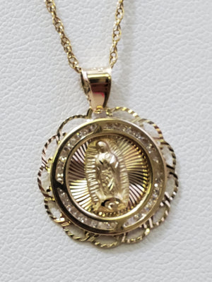 10K Gold CZ Round m. Mary Charm
