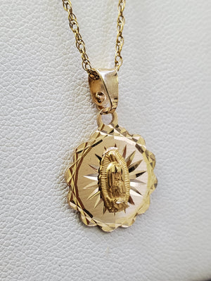 10K Gold Flower Mother Mary Fil Charm