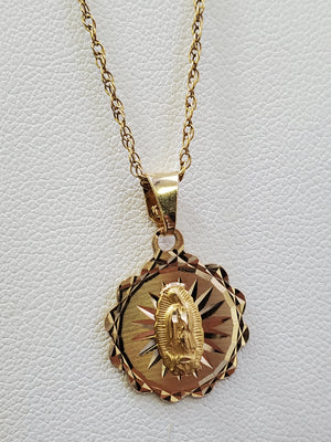 10K Gold Flower Mother Mary Fil Charm