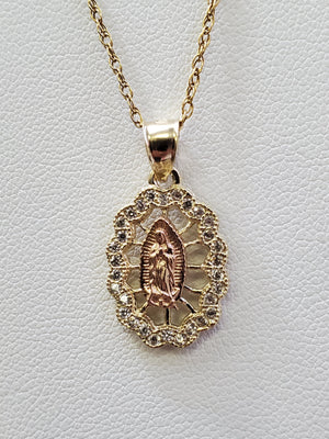 10K Gold Mother Mary Charm