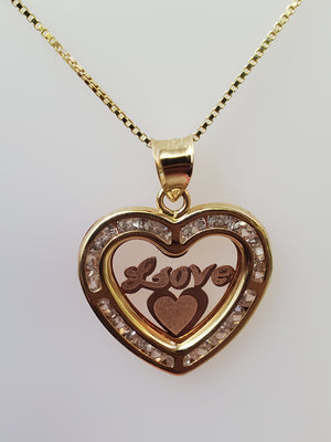 10K  Gold Love Heart Charm