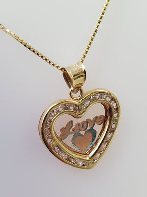 10K  Gold Love Heart Charm