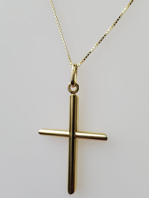 14K  Gold Tube Cross Charm
