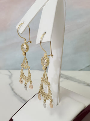 10K gold Chandelier Earrings