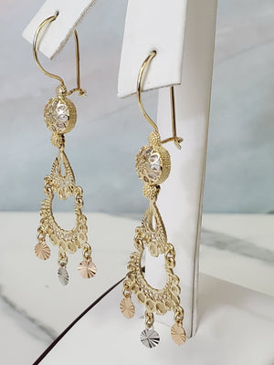 10K gold Chandelier Earrings
