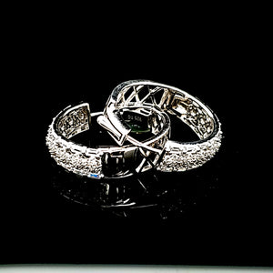 925 Silver CZ Baguette Fancy Earrings