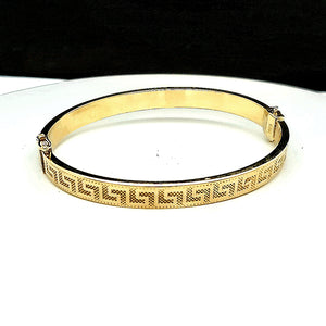10K Gold Greek Bangle Bracelet