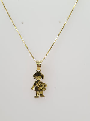 10K Gold Girl With Teddy Bear