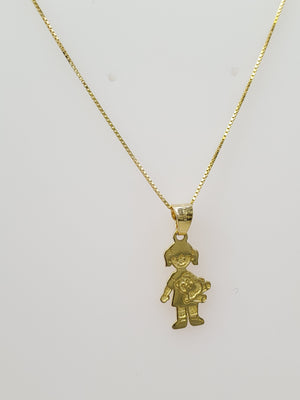 10K Gold Girl With Teddy Bear