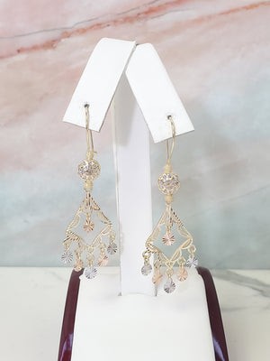 10K gold Chandelier Earrings