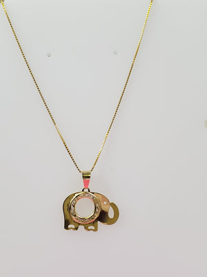 10K  Gold CZ Elephant Charm