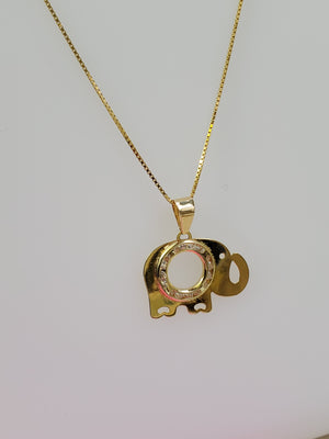 10K  Gold CZ Elephant Charm