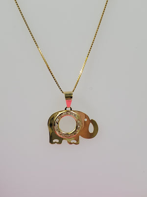 10K  Gold CZ Elephant Charm
