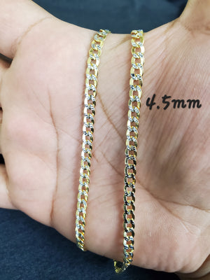 10K Two Tone Gold Cuban Bracelet