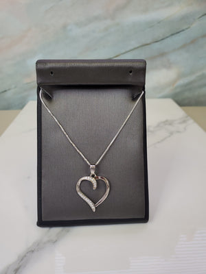 925 Silver Heart Cz Charm