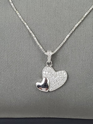 925 Silver Heart Cz Charm