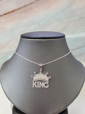 925 Silver King Cz Charm