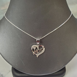 925 Silver MOM Heart Charm