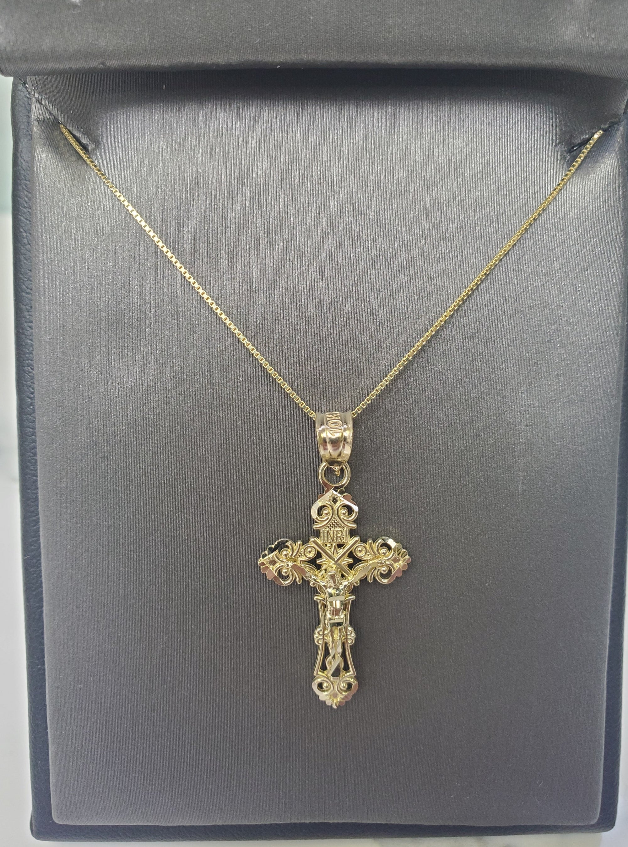 10K Gold Jesus Cross Pendant