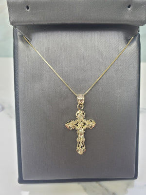 10K Gold Jesus Cross Pendant