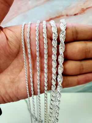 925 Silver Solid Rope Chain 