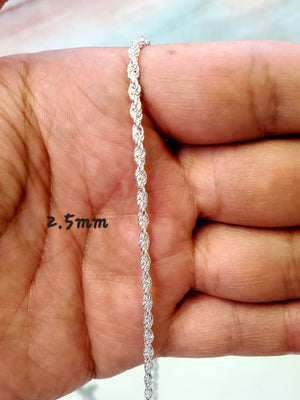 925 Silver Solid Rope Chain 