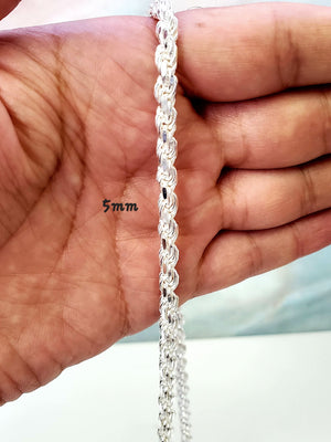 925 Silver Solid Rope Chain 