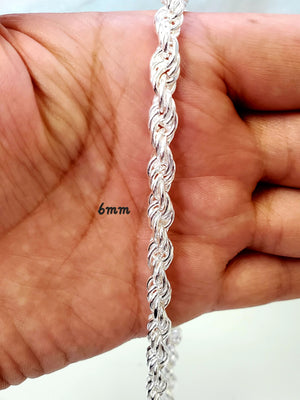 925 Silver Solid Rope Chain 