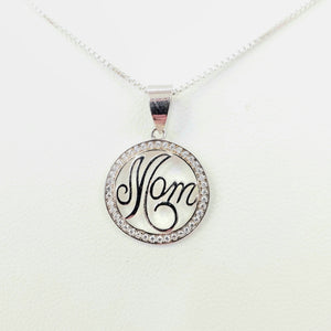 925 Silver  MOM Round Charm