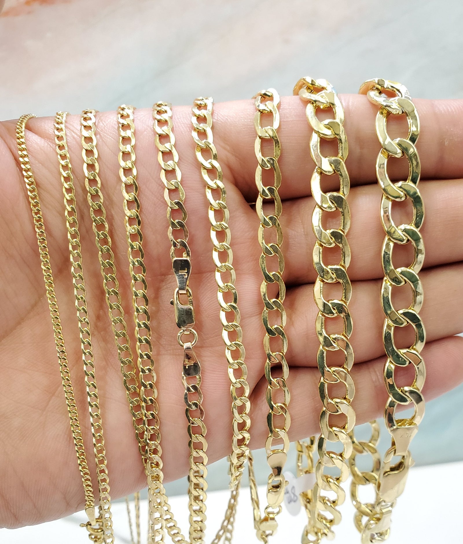 Real 10K Solid Cuban Men & Women Bracelet/ Anklet 3.0mm- 7.0mm