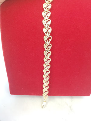 10K Gold Heart Bracelet 