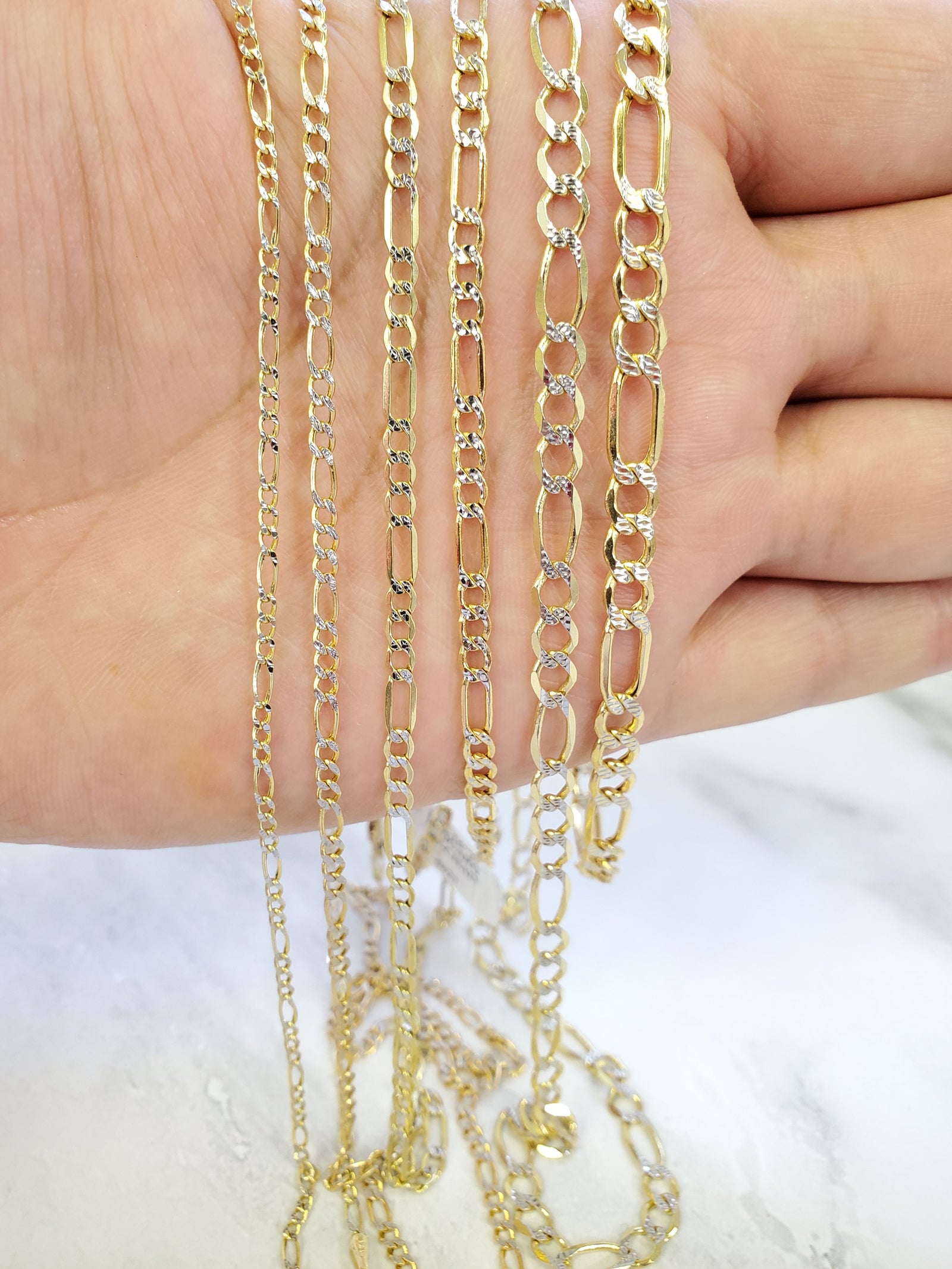 10K Gold Hollow Figaro Chain
