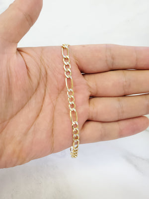 10K Gold Hollow Figaro Chain