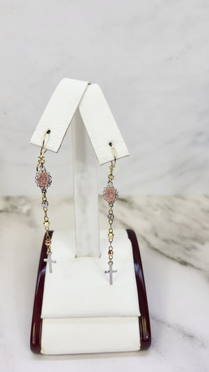 10K Gold Rosary Earrings