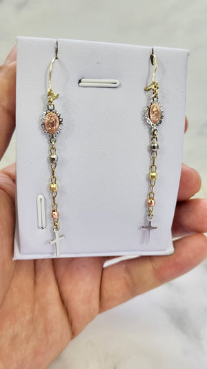 10K Gold Rosary Earrings