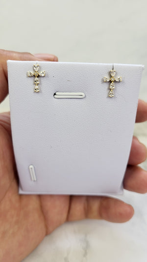 14K Gold Cross Earrings