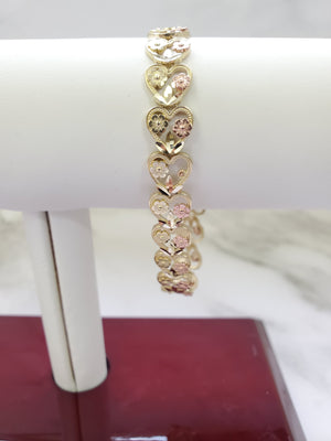 10K Gold Heart Bracelet 