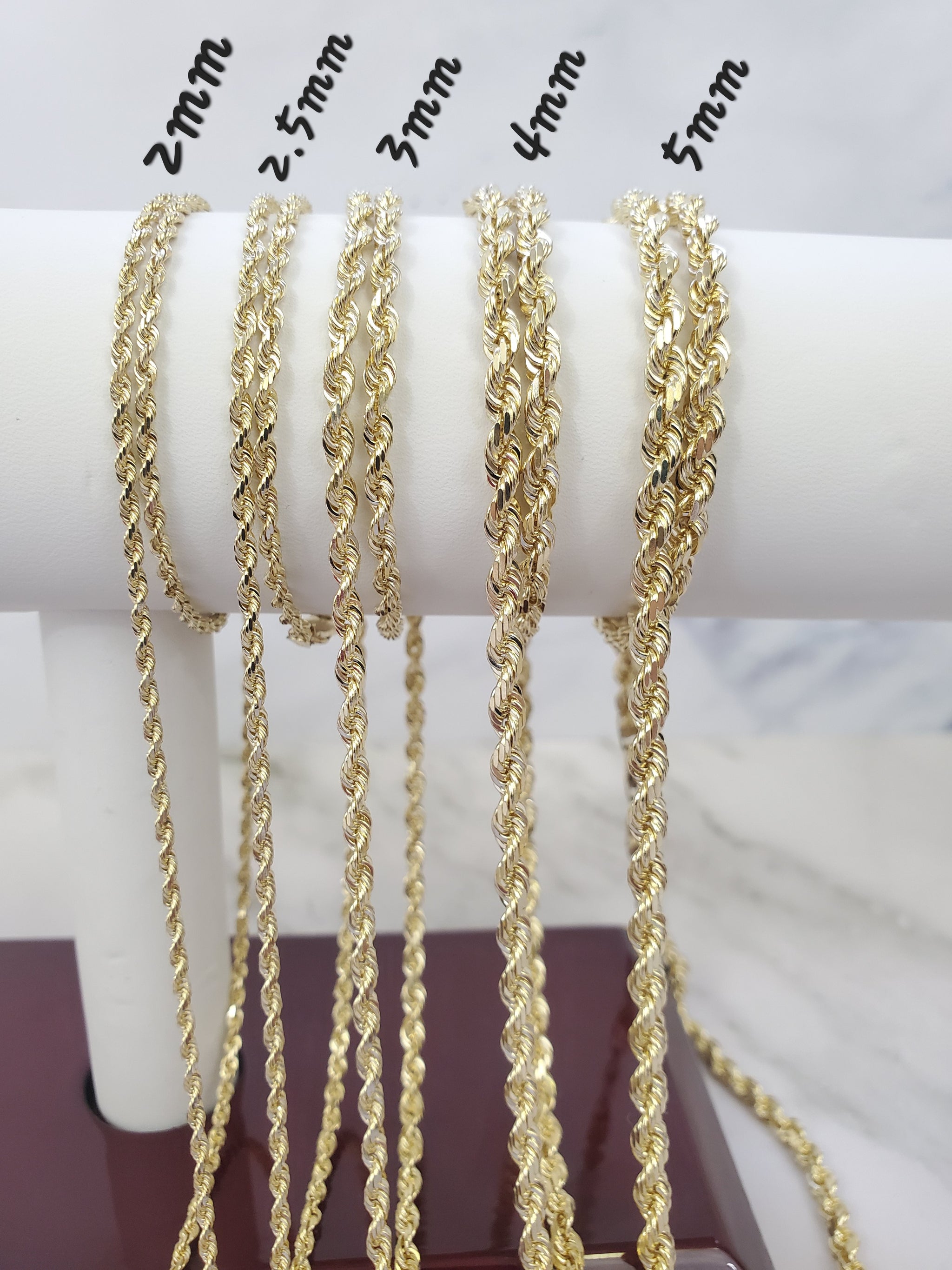 2.5 mm on sale rope chain gold