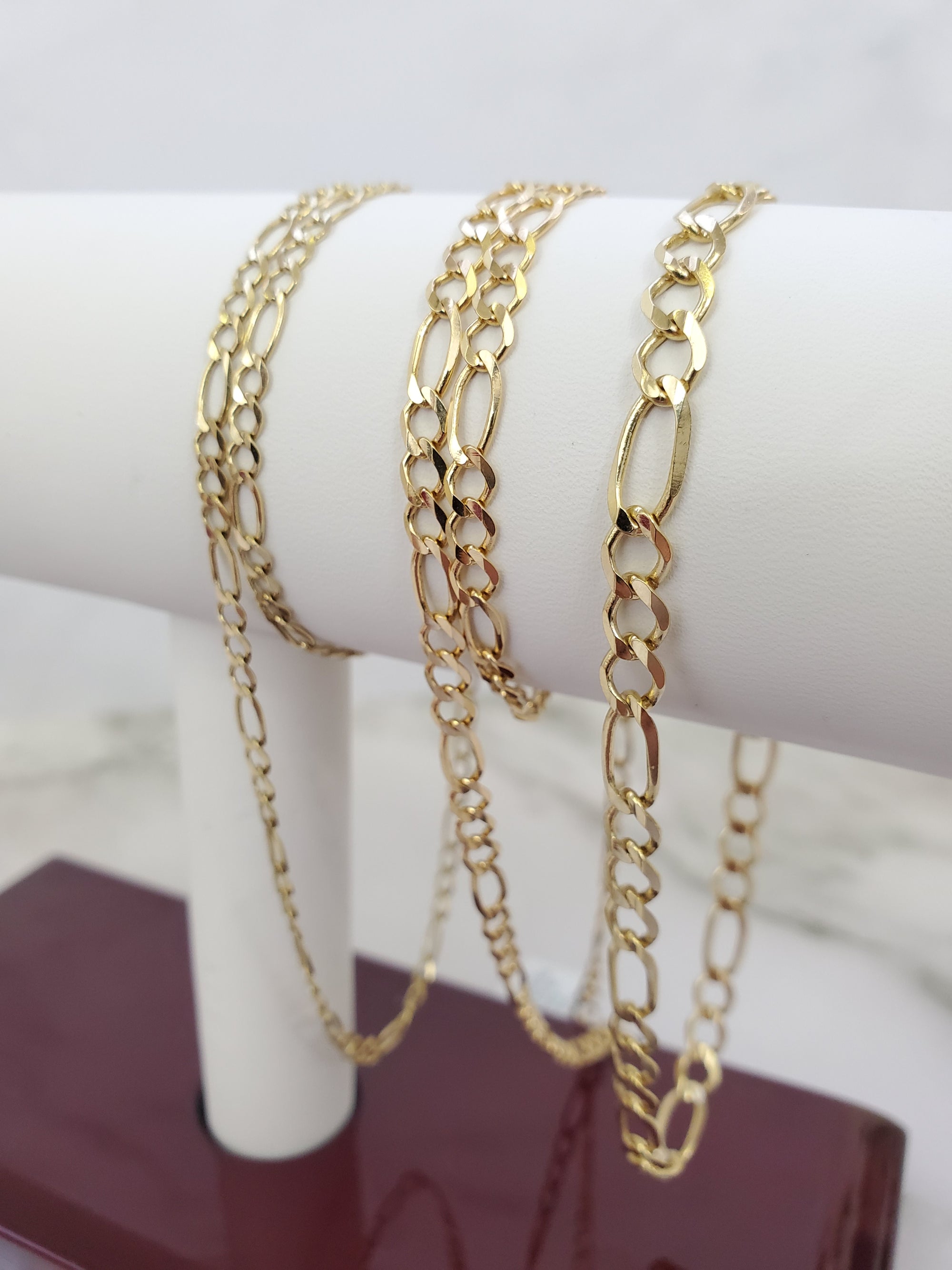 10K Gold Solid Figaro Chain
