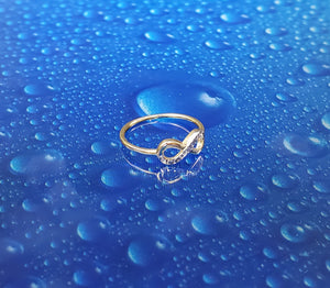 Real 14K Solid Yellow Gold Infinity Ring