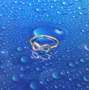 Real 14K Solid Yellow Gold Infinity Ring