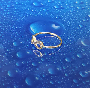 Real 14K Solid Yellow Gold Infinity Ring