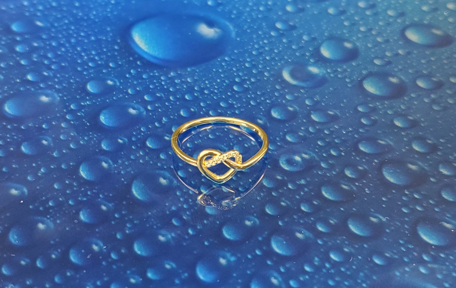 Real 14K Solid Yellow Gold Cz Fancy Heart Ring