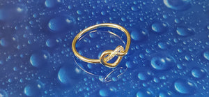 Real 14K Solid Yellow Gold Cz Fancy Heart Ring