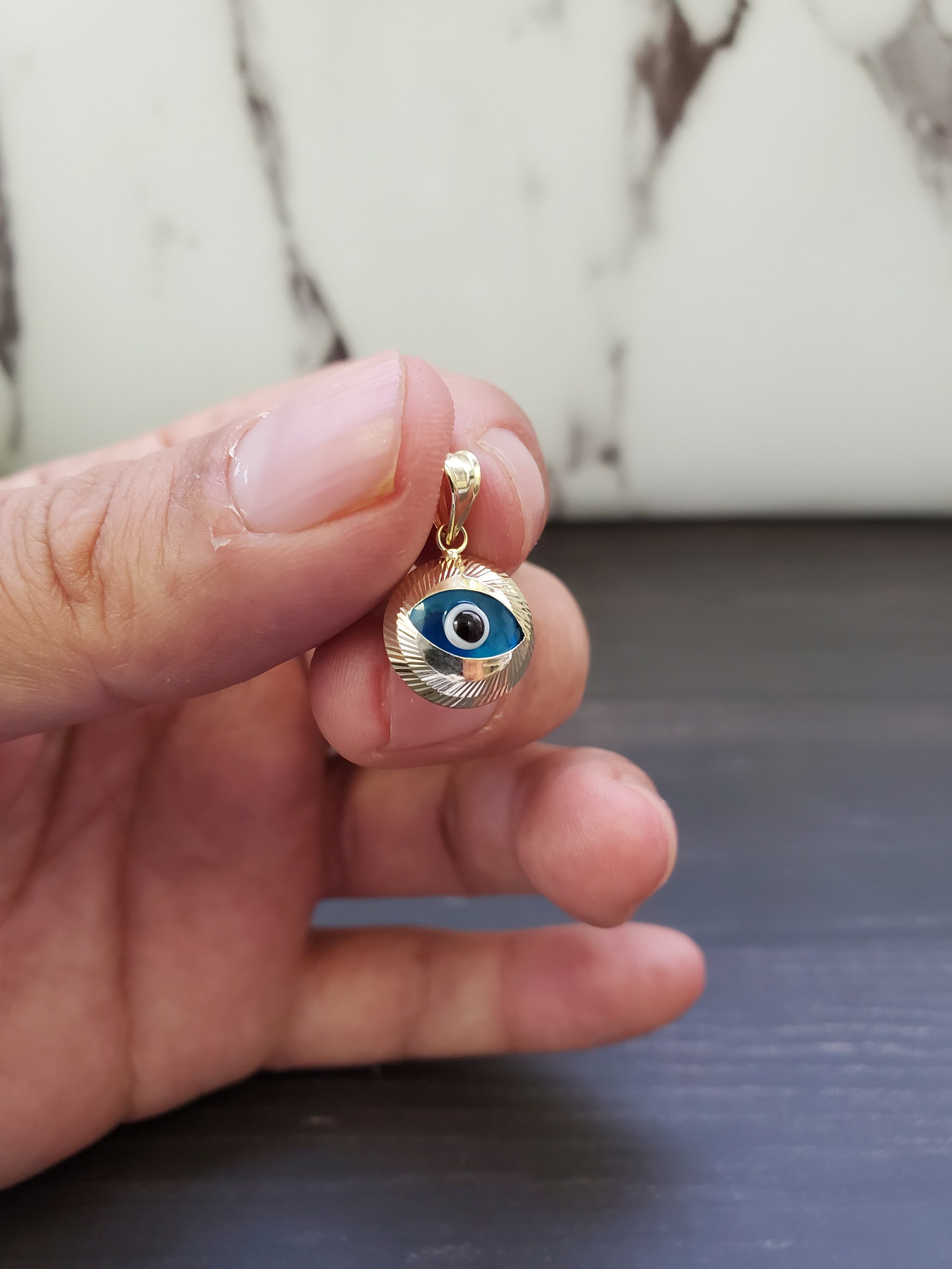 Evil eye pendant 14k gold sale